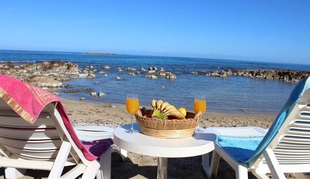 Sandy Steps Beach Front Suite for 4 in Malia